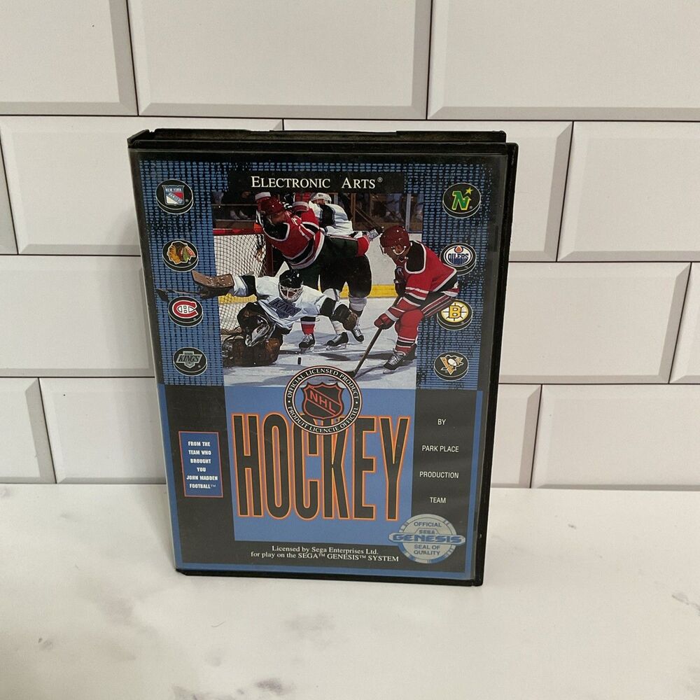 Vintage NHL Hockey Sega Genesis, 1991  With Book. Used. Untested